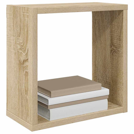 Vägghylla kubformad 6 st sonoma-ek 30x15x30 cm