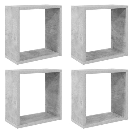 Vägghylla kubformad 4 st Betonggrå 30x15x30
