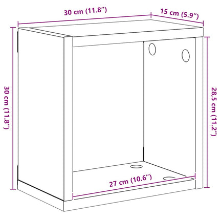 Vägghylla kubformad 6 st Betonggrå 30x15x30