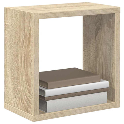 Vägghylla kubformad 4 st sonoma-ek 26x15x26 cm