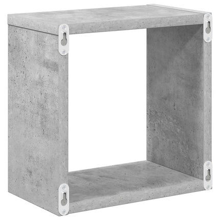 Vägghylla kubformad 4 st betonggrå 26x15x26 cm