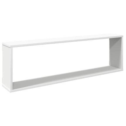 Vägghylla kubformad 2 st vit 100x15x30 cm konstruerat trä