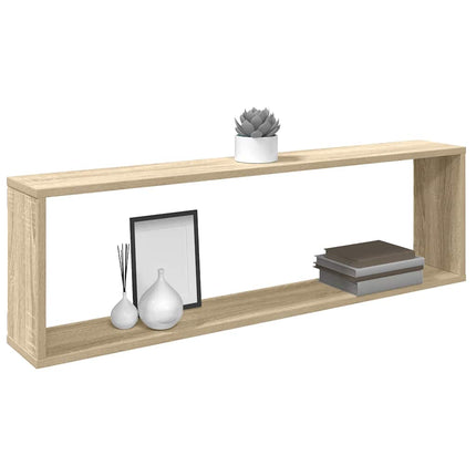 Vägghylla kubformad 2 st sonoma-ek 100x15x30 cm konstruerat trä