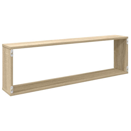 Vägghylla kubformad 2 st sonoma-ek 100x15x30 cm konstruerat trä