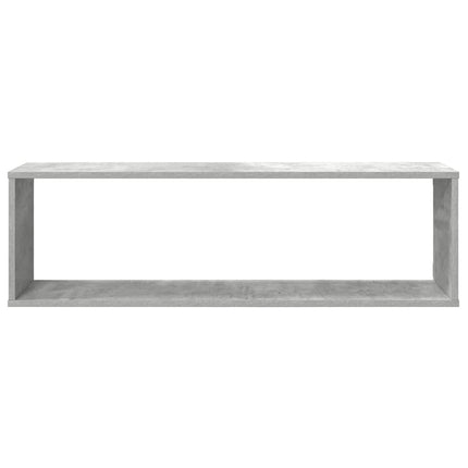 Vägghylla kubformad 2 st betonggrå 100x15x30 cm konstruerat trä