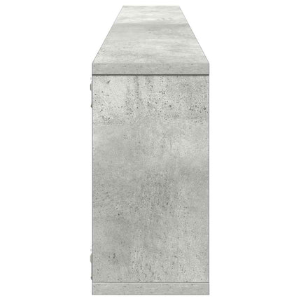 Vägghylla kubformad 2 st betonggrå 100x15x30 cm konstruerat trä