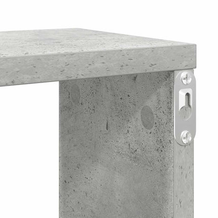 Vägghylla kubformad 4 st betonggrå 100x15x30 cm konstruerat trä