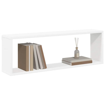 Vägghylla kubformad 2 st vit 80x15x26,5 cm konstruerat trä