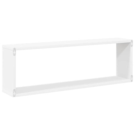 Vägghylla kubformad 4 st vit 80x15x26,5 cm konstruerat trä