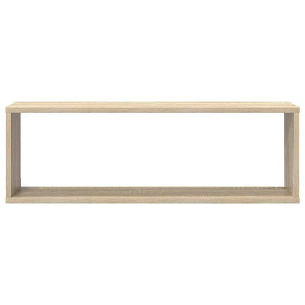 Vägghylla kubformad 2 st sonoma-ek 80x15x26,5cm konstruerat trä