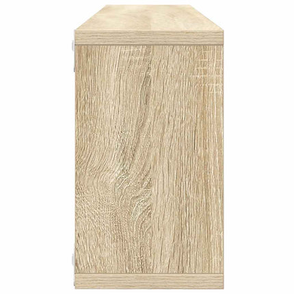 Vägghylla kubformad 2 st sonoma-ek 80x15x26,5cm konstruerat trä