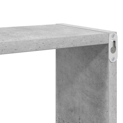 Vägghylla kubformad 2 st betonggrå 80x15x26,5cm konstruerat trä
