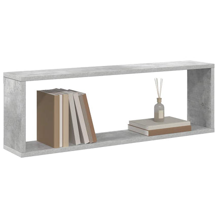 Vägghylla kubformad 4 st betonggrå 80x15x26,5cm konstruerat trä