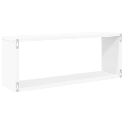 Vägghylla kubformad 2 st vit 60x15x23 cm konstruerat trä