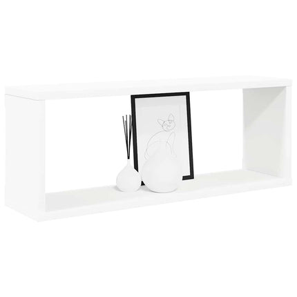 Vägghylla kubformad 6 st vit 60x15x23 cm konstruerat trä