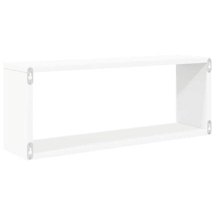 Vägghylla kubformad 6 st vit 60x15x23 cm konstruerat trä