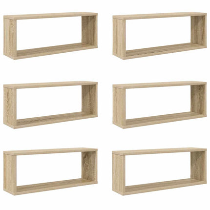 Vägghyllor 6 st sonoma-ek 60x15x23 cm konstruerat trä