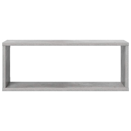 Vägghylla kubformad 2 st betonggrå 60x15x23 cm konstruerat trä