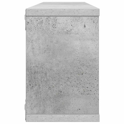 Vägghylla kubformad 2 st betonggrå 60x15x23 cm konstruerat trä