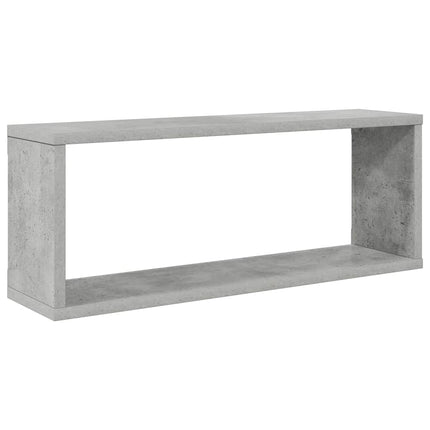 Vägghylla kubformad 4 st betonggrå 60x15x23 cm konstruerat trä