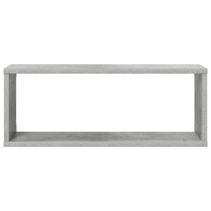 Vägghylla kubformad 4 st betonggrå 60x15x23 cm konstruerat trä