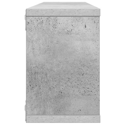 Vägghylla kubformad 4 st betonggrå 60x15x23 cm konstruerat trä