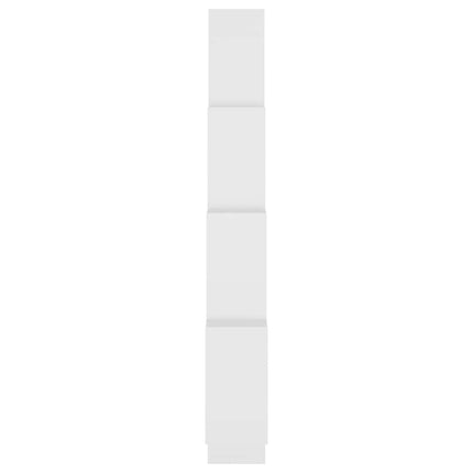 Vägghylla kubformad vit 90x15x119 cm konstruerat trä