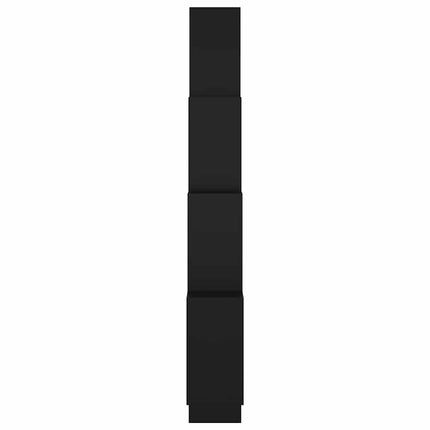 Vägghylla kubformad svart 90x15x119 cm konstruerat trä