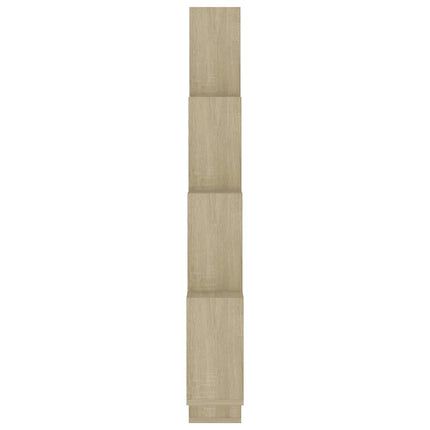 Vägghylla kubformad sonoma-ek 90x15x119 cm konstruerat trä