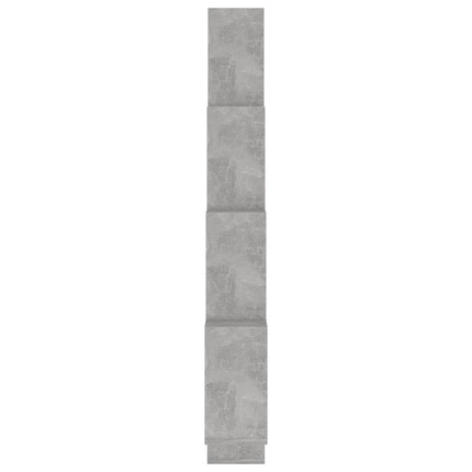 Vägghylla kubformad betonggrå 90x15x119 cm konstruerat trä