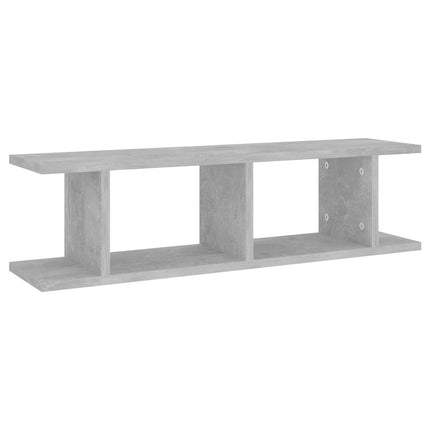 Vägghyllor 2 st betonggrå 75x18x20 cm konstruerat trä