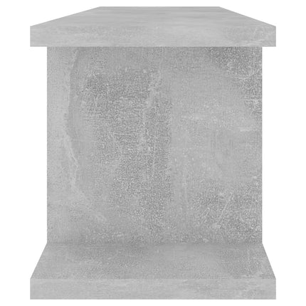 Vägghyllor 2 st betonggrå 75x18x20 cm konstruerat trä