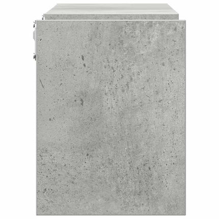 Vägghyllor 2 st betonggrå 100x15x20 cm konstruerat trä
