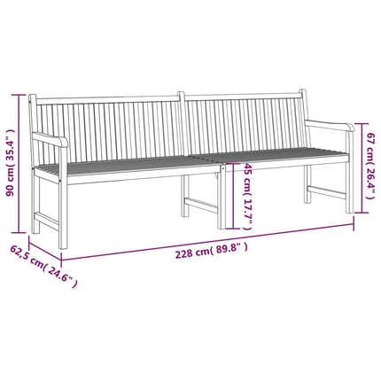 Trädgårdsbänk 228 cm massiv teak