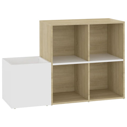 Skohylla vit och sonoma-ek 105x35,5x70 cm konstruerat trä