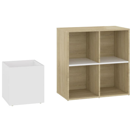Skohylla vit och sonoma-ek 105x35,5x70 cm konstruerat trä
