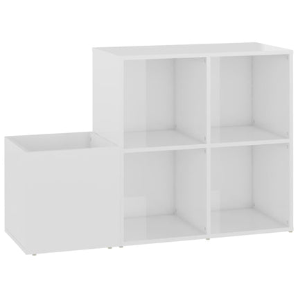 Skoskåp vit högglans 105x35,5x70 cm konstruerat trä