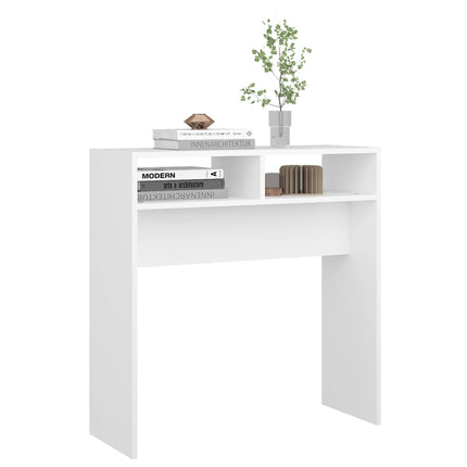 Konsolbord vit 78x30x80 cm konstruerat trä