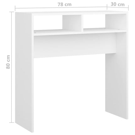 Konsolbord vit 78x30x80 cm konstruerat trä