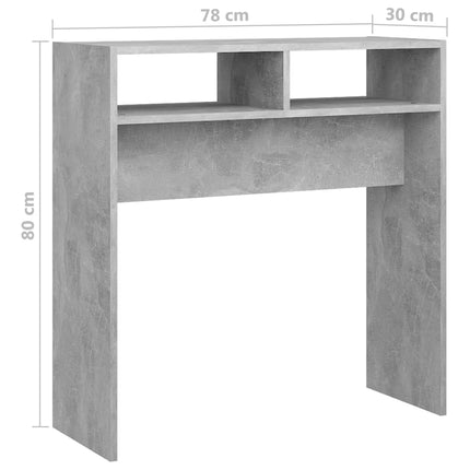 Konsolbord betonggrå 78x30x80 cm konstruerat trä