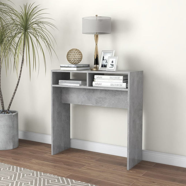 Konsolbord betonggrå 78x30x80 cm konstruerat trä