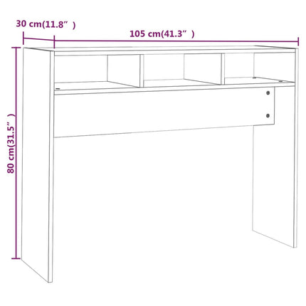 Konsolbord vit 105x30x80 cm konstruerat trä