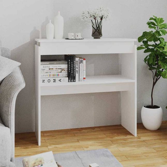 Konsolbord vit 80x30x80 cm konstruerat trä