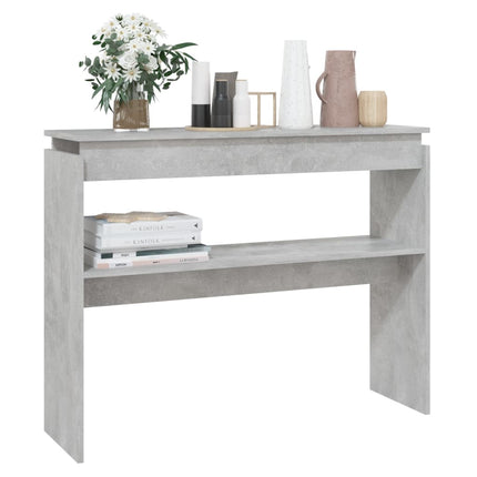 Konsolbord betonggrå 102x30x80 cm konstruerat trä