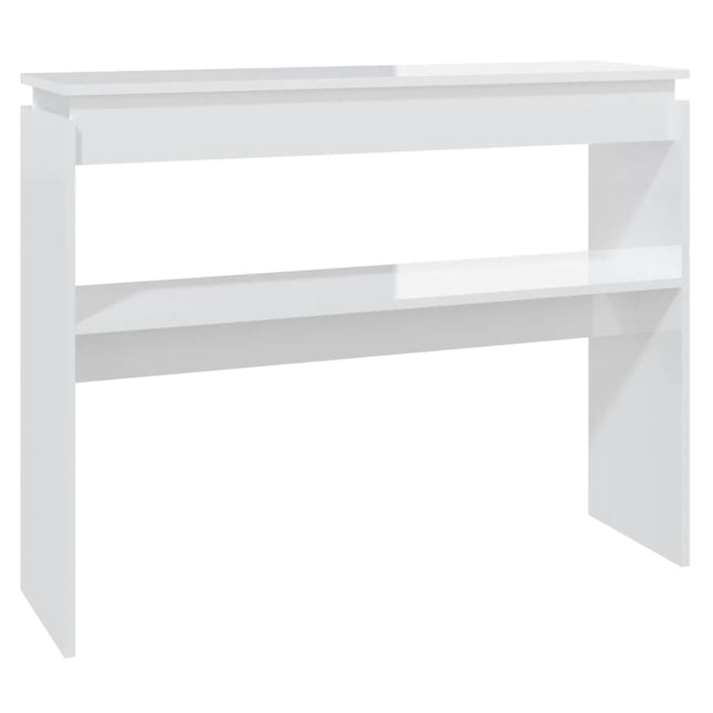 Konsolbord vit högglans 102x30x80 cm konstruerat trä