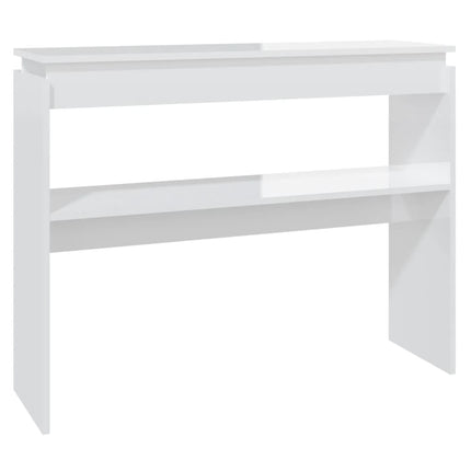Konsolbord vit högglans 102x30x80 cm konstruerat trä