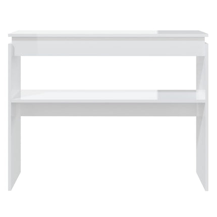 Konsolbord vit högglans 102x30x80 cm konstruerat trä