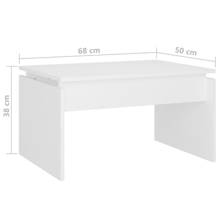 Soffbord vit 68x50x38 cm konstruerat trä