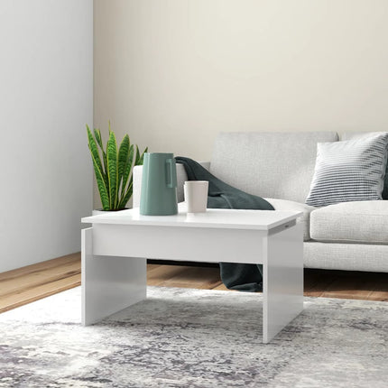 Soffbord vit 68x50x38 cm konstruerat trä