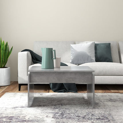 Soffbord betonggrå 68x50x38 cm konstruerat trä